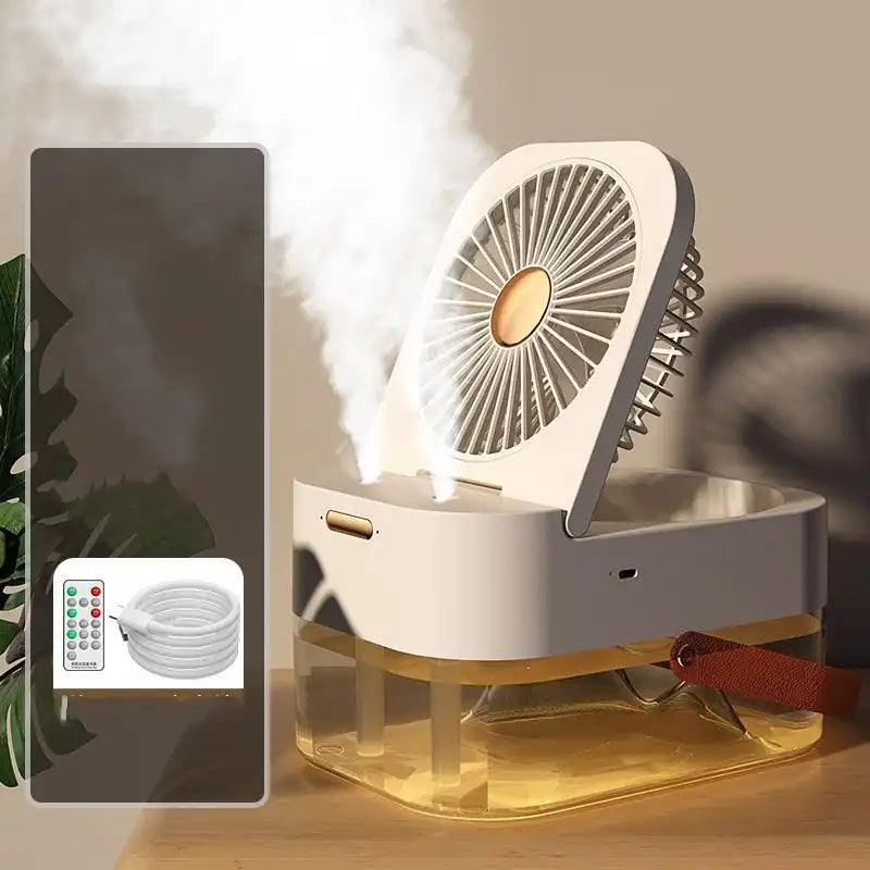 Double Spray Portable Humidifier Fan With Lamp