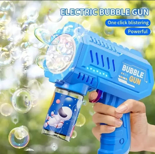 Electric Bubble Gun with LED Lights – Automatic Bubble Blaster for Kids Outdoor Fun Toy