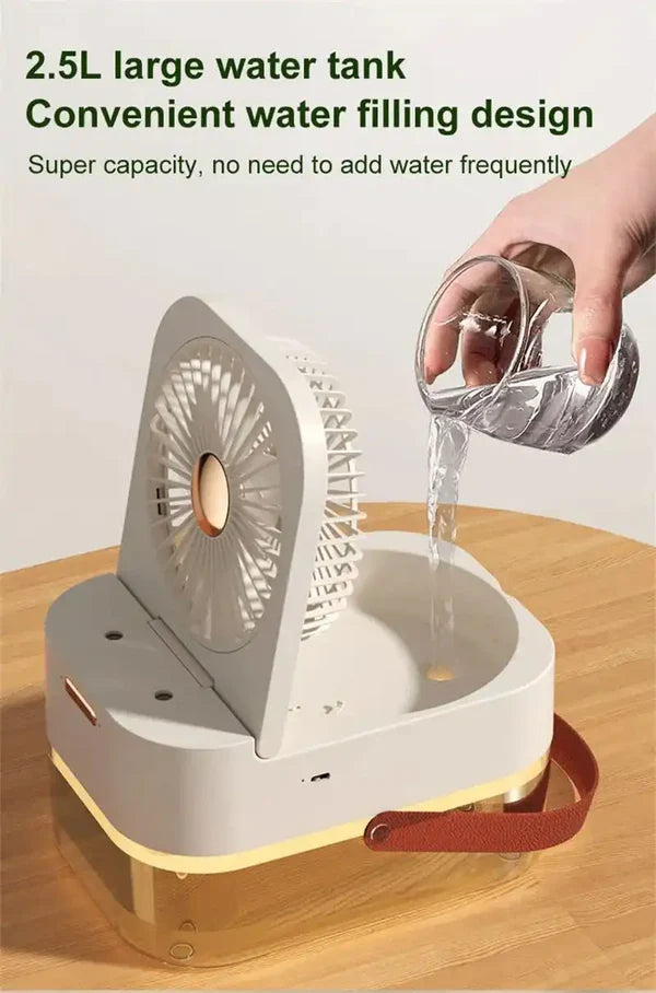 Double Spray Portable Humidifier Fan With Lamp