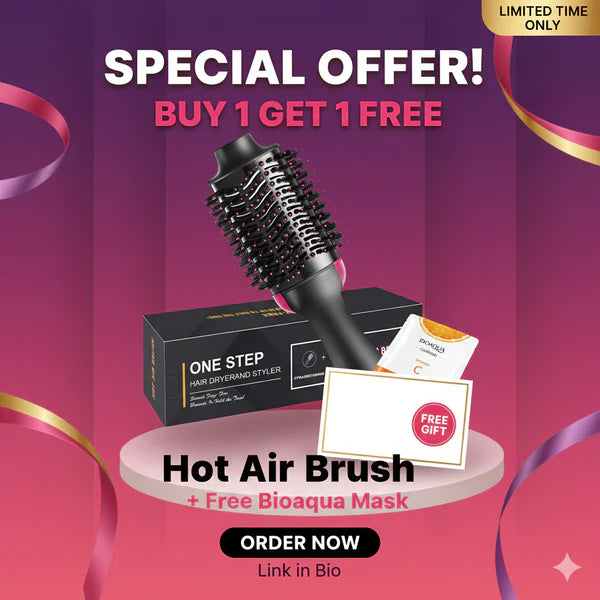 One-Step Hot Air Brush – Dryer, Straightener & Curler