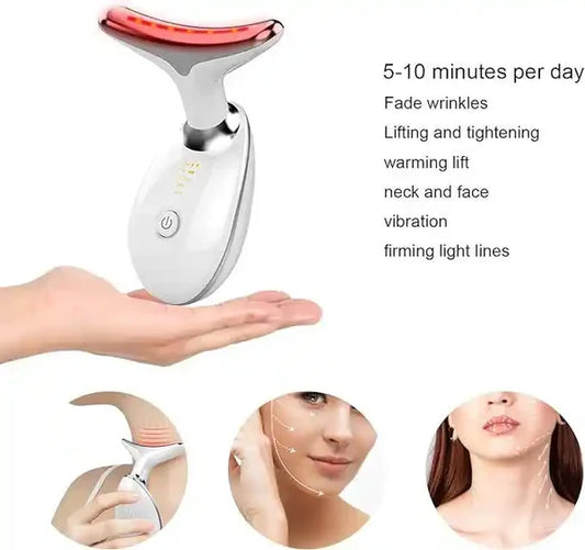 LED Face Lifting Massager — Skin Tightening & Anti-Wrinkle Care (Rechargeable & Portable)