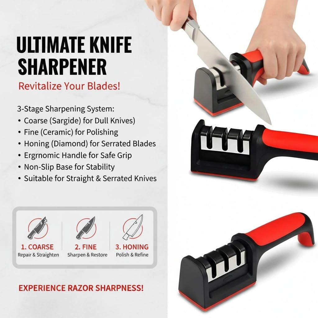 Knife Sharpener ( 3 In 1 )