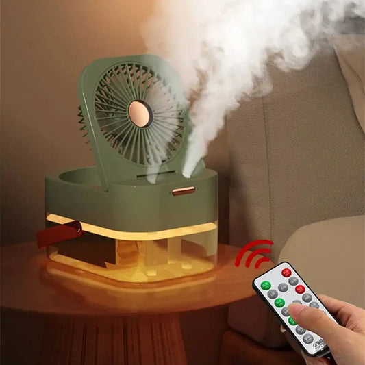Double Spray Portable Humidifier Fan With Lamp