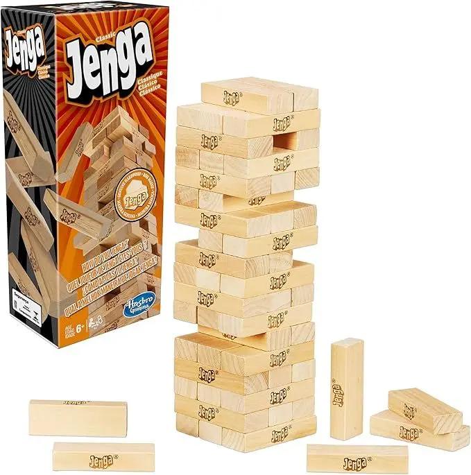 2-in-1 Classic Wooden Jenga Stacking Game