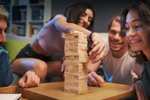 2-in-1 Classic Wooden Jenga Stacking Game