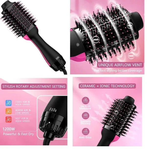 One-Step Hot Air Brush – Dryer, Straightener & Curler