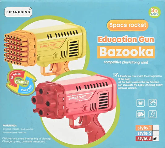 36-Holes 2-in -1 Bazooka Bubble Gun for Kids! (Ages 3+)