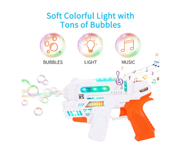 Bubble Gun with Light & Sound – Mega Bubble Fun for Kids! (Ages 3+)