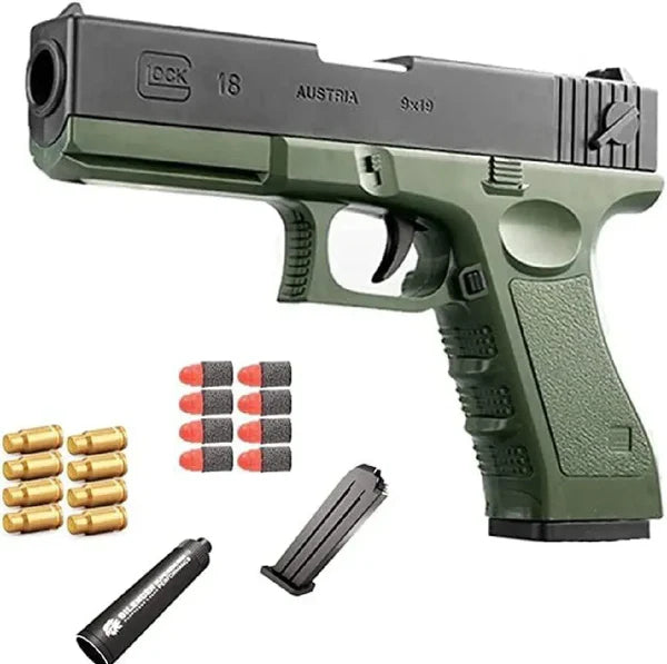 Glock Soft Bullet Toy Gun Shell Ejection Blaster - Fun & Safety