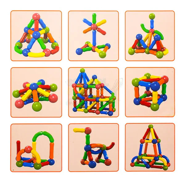 Magnetic Building Blocks Set – Brain Development Toy for Kids STEM DIY Learning