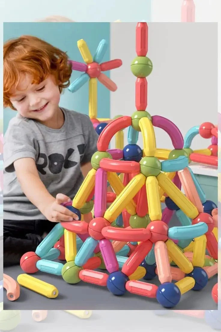 Magnetic Building Blocks Set – Brain Development Toy for Kids STEM DIY Learning