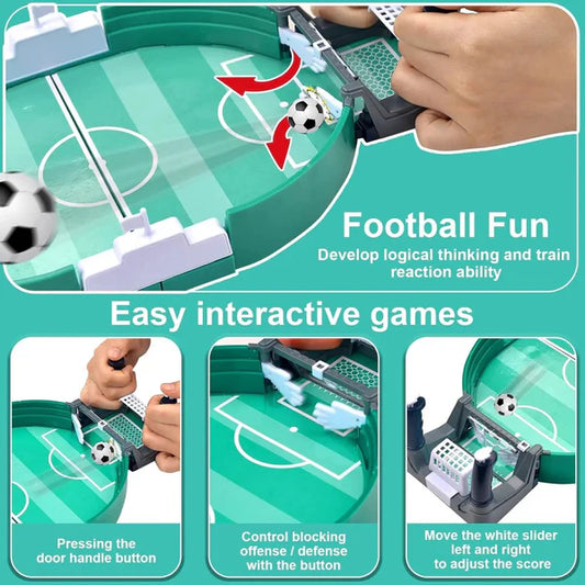 Mini Football Table for Kids & Adults - Portable Tabletop Soccer Game