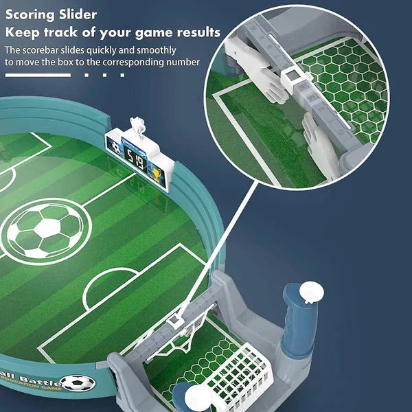 Mini Football Table for Kids & Adults - Portable Tabletop Soccer Game