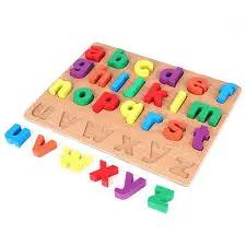 Wooden Alphabet & Number Puzzle Set – Learning Toy - Pack of 4