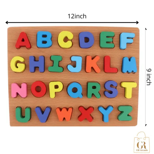 Wooden Alphabet & Number Puzzle Set – Learning Toy - Pack of 4