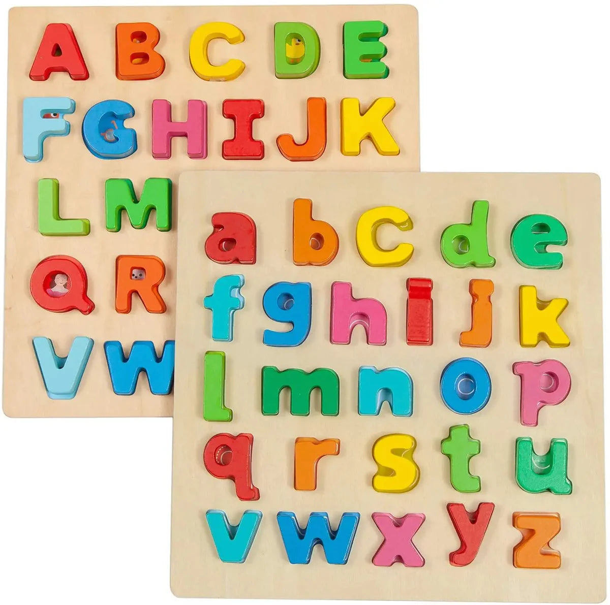 Wooden Alphabet & Number Puzzle Set – Learning Toy - Pack of 4