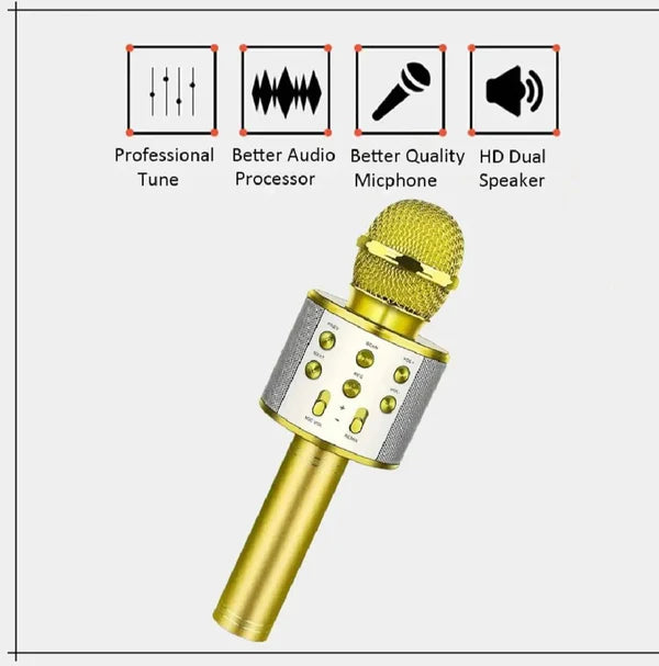 Wireless Bluetooth Karaoke Microphone – 3-in-1 Mic, Speaker & Recorder