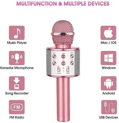 Wireless Bluetooth Karaoke Microphone – 3-in-1 Mic, Speaker & Recorder