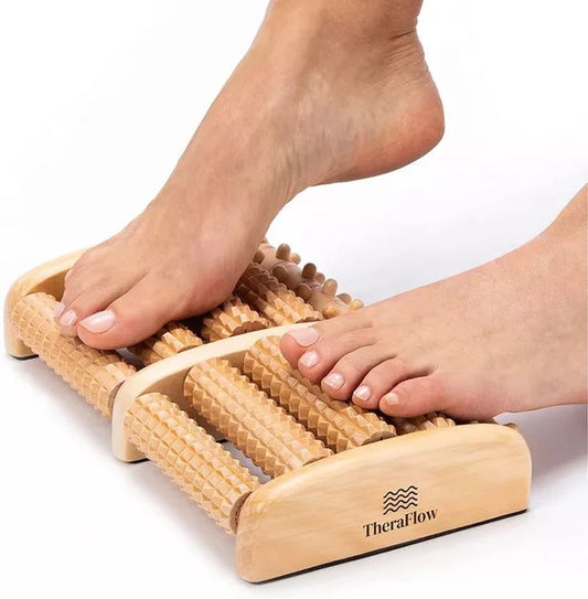 Wooden Foot Massager Roller Tool  Acupressure & Plantar Fasciitis Relief