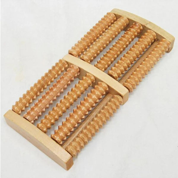 Wooden Foot Massager Roller Tool  Acupressure & Plantar Fasciitis Relief